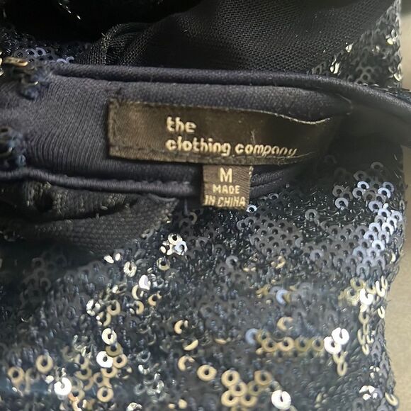 Gorgeous Women’s M cocktail New Years Eve Sequined Navy Blue Dress - Picture 12 of 16